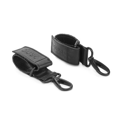 leren stroller straps - black