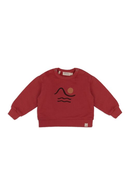 baby crewneck sweater-clay red