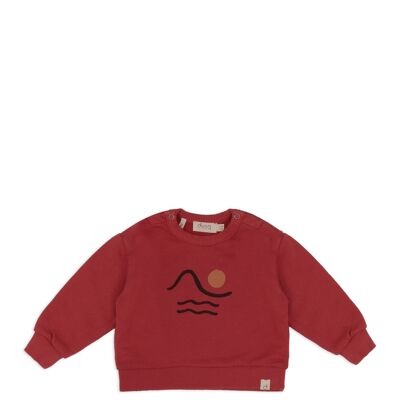 baby crewneck sweater-clay red