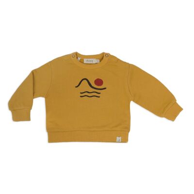 pull ras du cou bébé-jaune moelleux