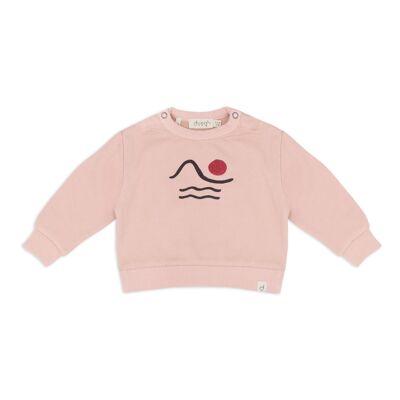 pull ras du cou bébé rose poudré