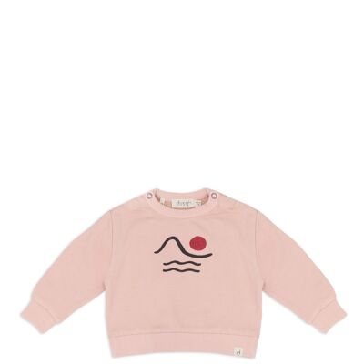 maglia girocollo per bebè rosa cipria