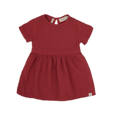 robe bébé-rouge argile