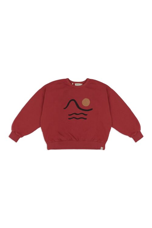 ronde hals sweater-clay red