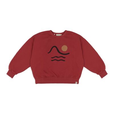 round neck sweater-clay red
