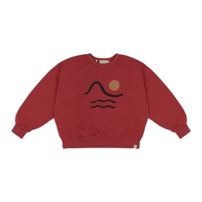 maglia girocollo rosso argilla