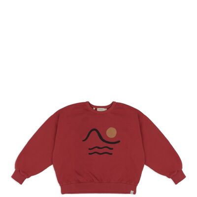 pull col rond rouge argile