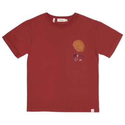 t-shirt girocollo rosso argilla