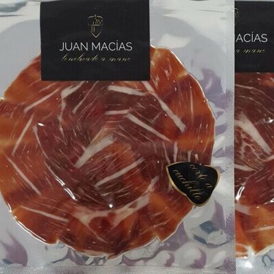 Jamón loncheado cebo campo ibérico 50% raza ibérica ( pack de 10 unidades en sobres de 80gr loncheados a cuchillo y envasado a mano)