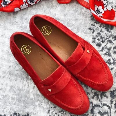 Mocassins L4- rouge