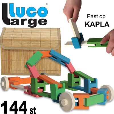 Luco large Wooden Toy, Construction Toy STEM Learning Toys Building Kit 144 PCS, Fun Educational Building Toy Construction Set for Boys and Girls Ages 3 4 5 6 7 8 9 10 Year Old