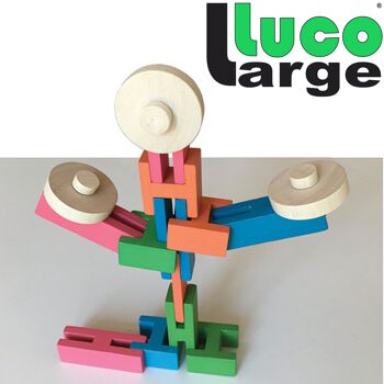 Luco Grand jouet en bois, jouet de construction STEM Learning Toys Kit de construction 144 pièces, jeu de construction éducatif amusant pour garçons et filles âgés de 3 4 5 6 7 8 9 10 ans 5