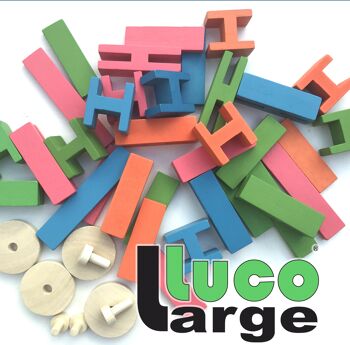 Les grands blocs Luco s'adaptent à Kapla et Keva avec roues 36 pièces 2