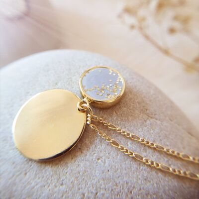 HYGIE gold necklace, well-being diffuser