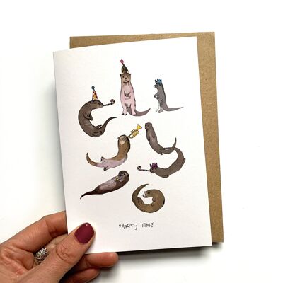 Otter Party Greeting Card