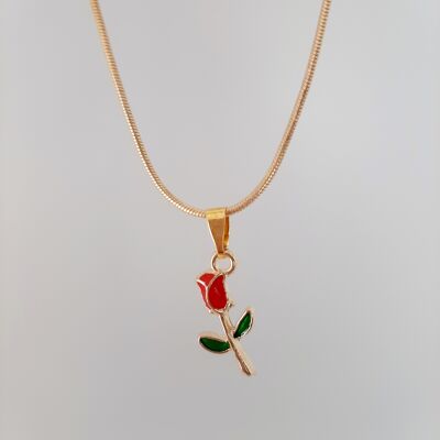 Collier "Eternal" -  Rose Rouge Cardinal