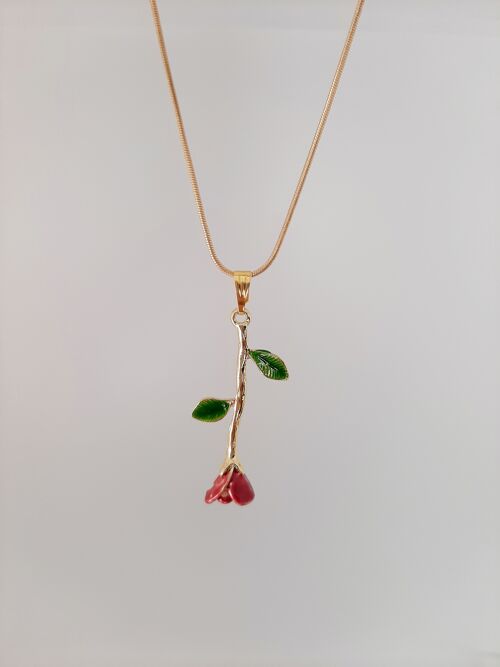 Collier "Eternal" - Rose Rouge Rubis