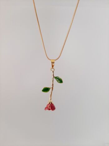 Collier "Eternal" - Rose Rouge Rubis 1