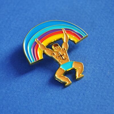 Rainbow man pin