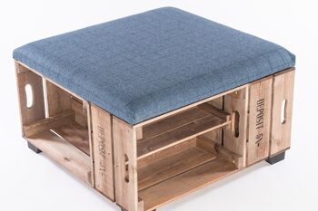 Pouf de table basse en caisse de pomme Flintstone 5