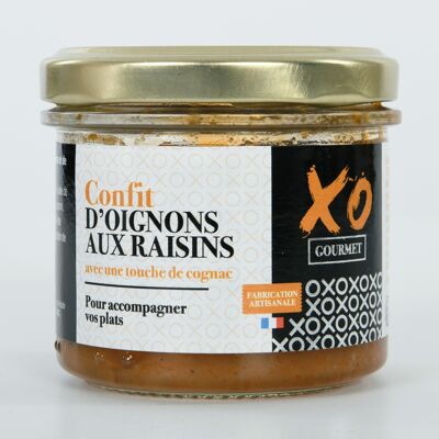 Confit d'oignons aux raisins avec une touche de cognac XO