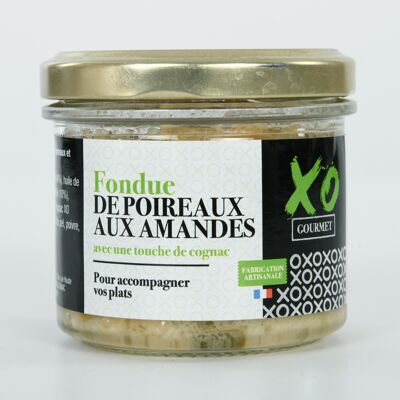 Fondue de puerros y almendras con un toque de coñac XO