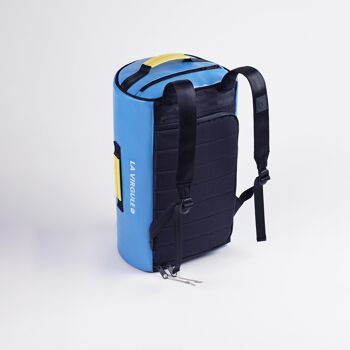 Duffel bag upcyclé bleu et jaune - HORS BORD 35 L 1