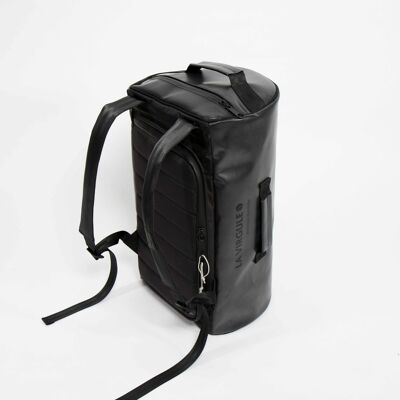 Black upcycled duffel bag - OUTBOARD 35 L