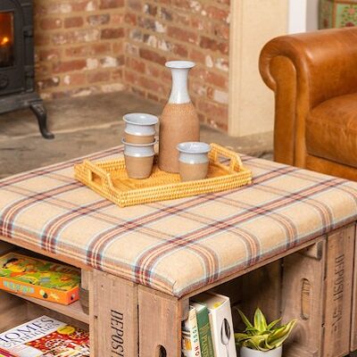 Red Cairngorm Apple Crate Coffee Table Ottoman