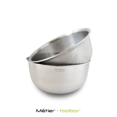 Toolbar 18/10 Stainless Steel Nesting Mixing Bowl and Colander Set  -  18CM - Cookware
