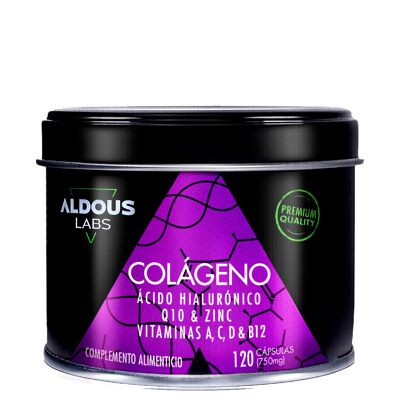 Collagene idrolizzato con acido ialuronico, coenzima Q10, zinco e vitamine Aldous Labs | 120 capsule