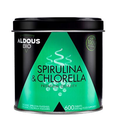 Espirulina y Chlorella Aldous Bio | 600 comprimidos
