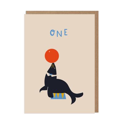 Circus One Kids 1st Birthday Card