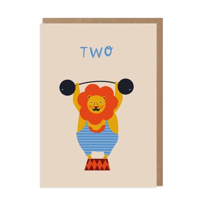 Circus Two Kids 2nd Birthday Card