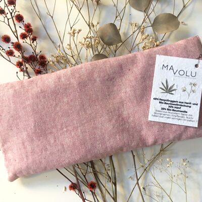 Hemp cherry stone pillow HOYA pink - 32cm x 14cm