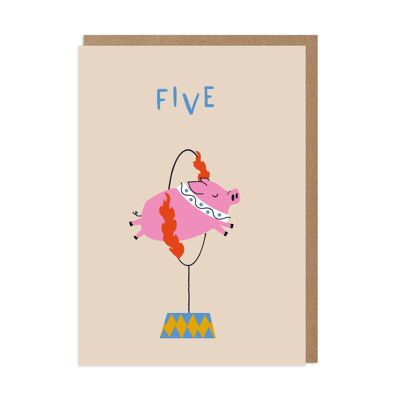 Cirque Five Kids 5ème carte d'anniversaire