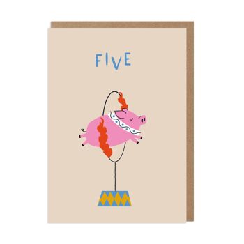 Cirque Five Kids 5ème carte d'anniversaire 1