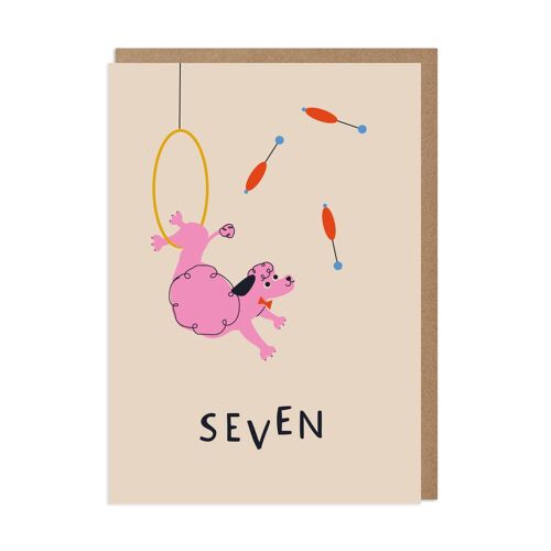 Circus Seven Kids 7th Birthday Card