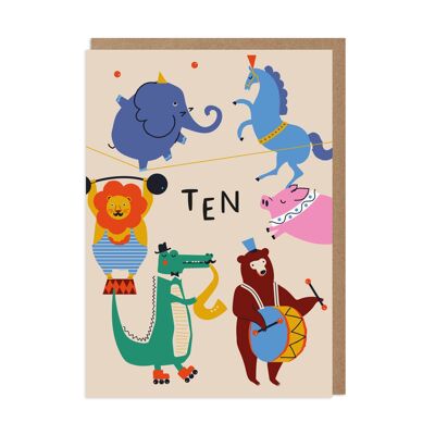 Circus Ten Kids 10. Geburtstagskarte