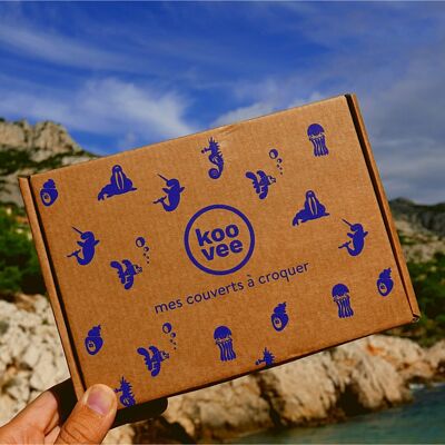 Ocean Box - 20 cucchiai di mandorle commestibili + 1 libro di attività di ecologia