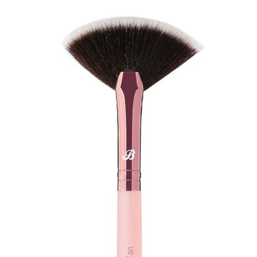 Boozyshop Pink & Rose Gold Small Fan Brush