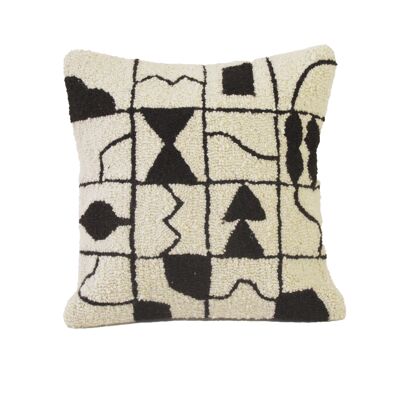 Housse de coussin tuftée à la main pour 45 x 45 cm, Coussins décoratifs abstraits, intérieur moderne