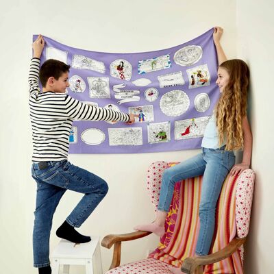 Color en heroínas de la historia Mantel de algodón Regalo creativo para niños