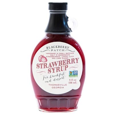 Sciroppo alla fragola di Blackberry Patch in una bottiglia di vetro (236 ml) - sciroppo di fragola