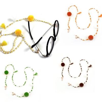 Chaine lunettes et masque - orange