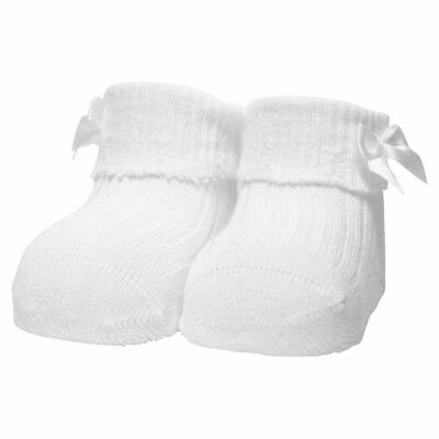 Newborn socks RIB/BOW white
