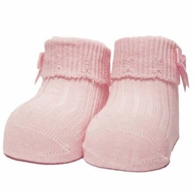 Newborn socks RIB/BOW soft pink