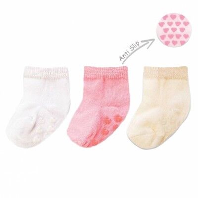 Calcetines de recién nacido - ABS blanco / rosa / blanco lana