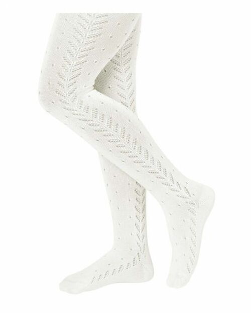 JACQUARD knit tights - off white