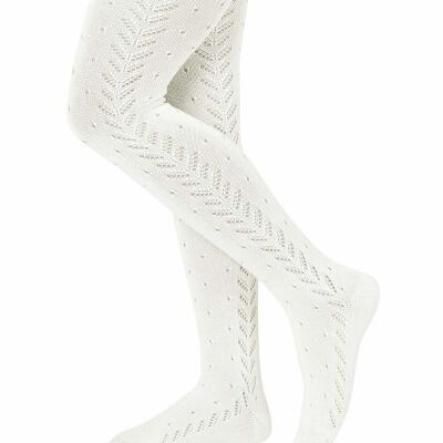 Collant tricot JACQUARD - blanc cassé